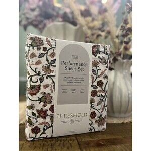King 400 Thread Count Performance Sheet Set Warm Floral - Threshold NEW